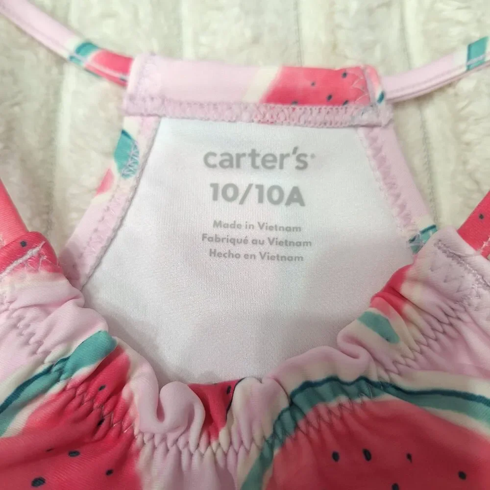 NWT carter's Girl's Cute Pink Watermelon One Piece Swimsuit UPF 50+ US Size 10